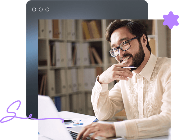 Modern notary office with digital setup